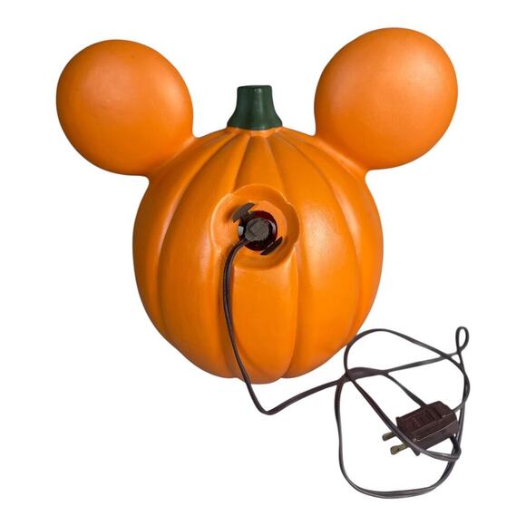 Disney Mickey Mouse Halloween Light Up Plastic Mold Jack-O-Lantern - Picture 3 of 3
